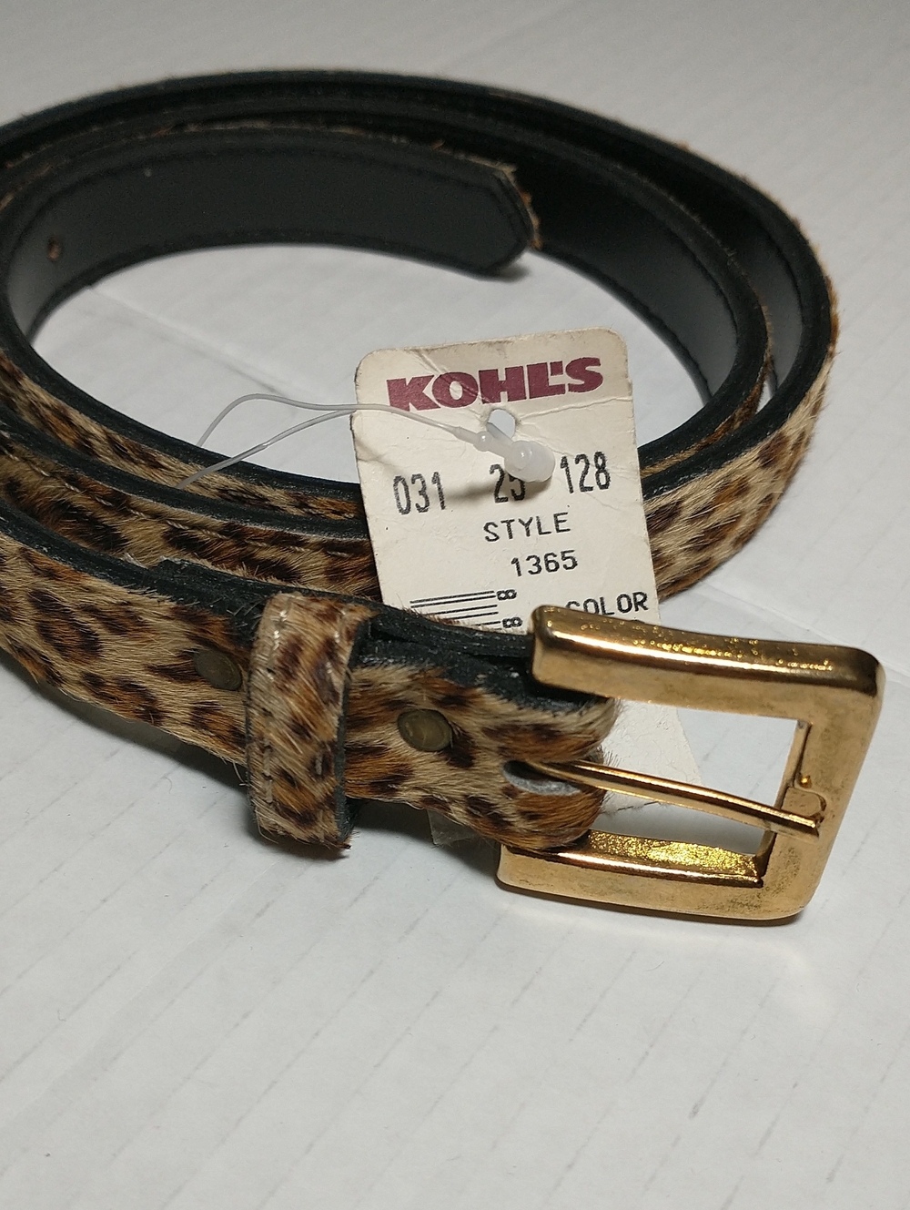 NEW Leopard Belt, Women's Size M, Gold Buckle, Grandma Core, Fall Staple, Brown